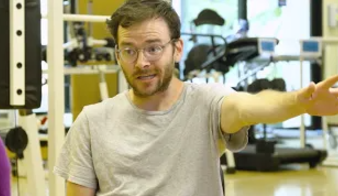 male patient in rehabilitation gym